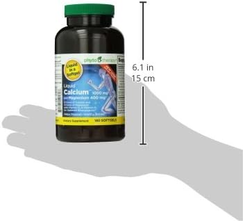 Phyto-Therapy Liquid Calcium with Magnesium Softgels, 1000 mg, 180 Count