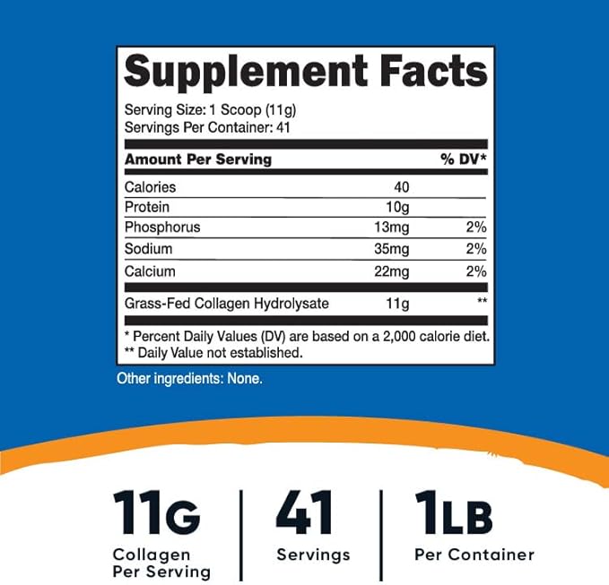 Nutricost Pure Collagen Hydrolysate (Bovine) Powder (2 Pack) 1LB Per