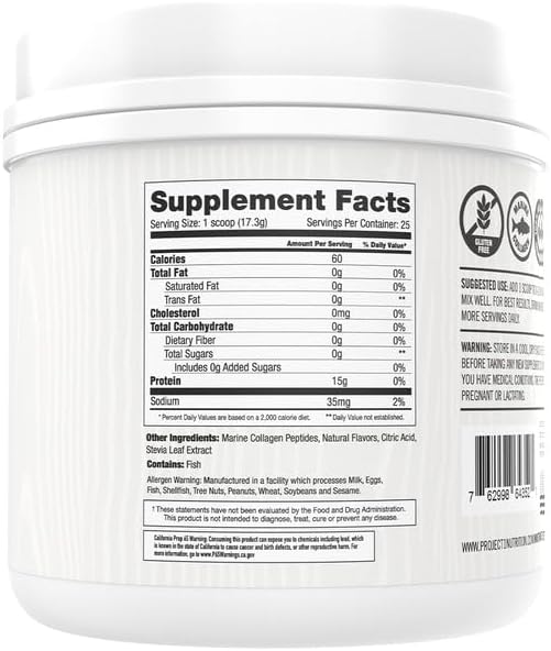 Martha Stewart Collagen Peptides Powder 15g Protein 25 Servings
