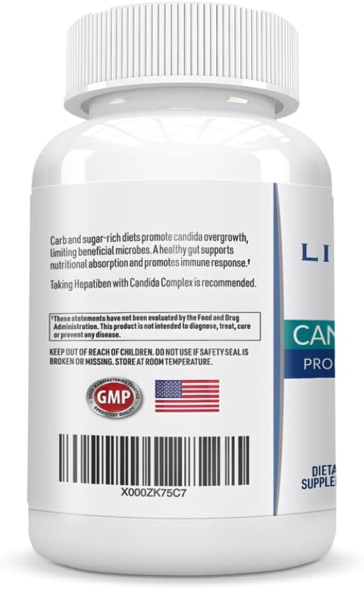 Candida Complex Oregano Oil, Digestive Enzymes, Candida Cleanse, Non-GMO Probiotic Supplement with Organic Herbs, Caprylic Acid, Grape Seed Extract, 120 Vegetarian Capsules