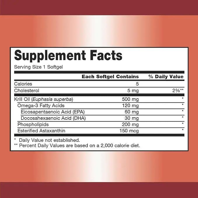Kirk-Land Signature Krill Oil 500 mg., 160 Softgels Omega-3 Fatty 160 Days