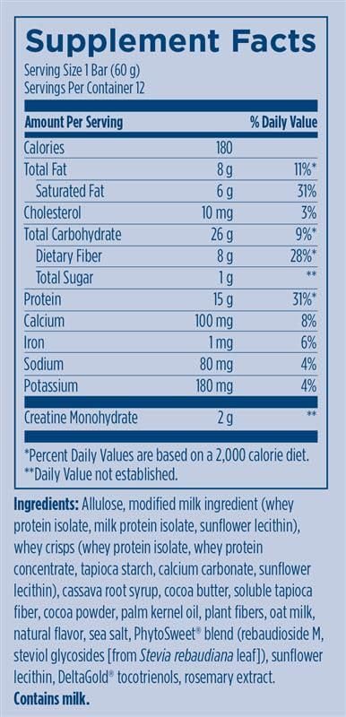 Fx Yes Whey Bar - 15g Whey Protein Bar with Creatine to Support Muscles, Energy & Peak Performance - 1g Sugar + 4g Net Carbs - Soy-Free Chocolate Oat Milk Crisp Flavor Protein Snack (12 Bars)