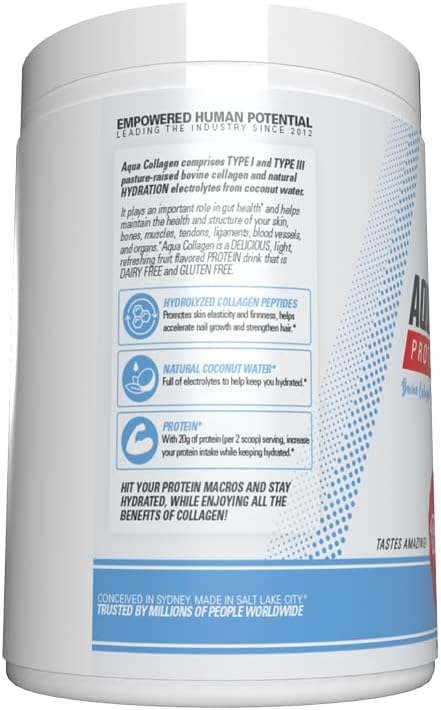 EHP Labs Aqua Hydrolyzed Collagen Peptides Powder 10g of 24 Servings
