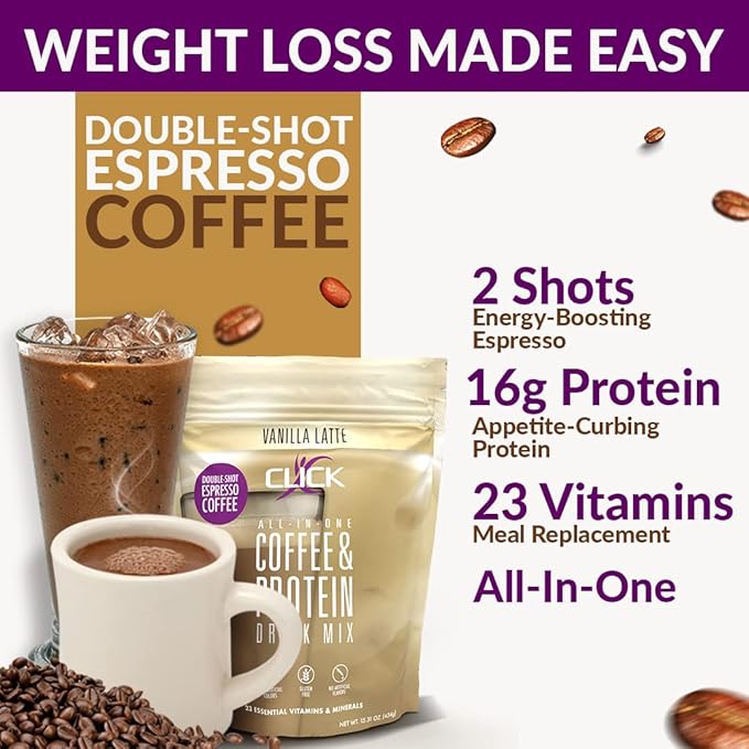 CLICK All-in-One Protein & Coffee Meal 10 Single (1.1 Ounce)