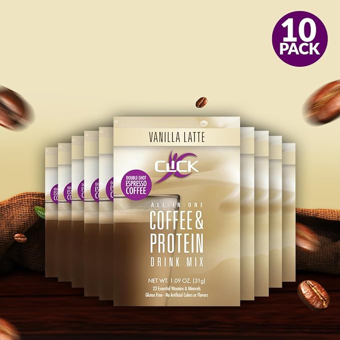 CLICK All-in-One Protein & Coffee Meal 10 Single (1.1 Ounce)