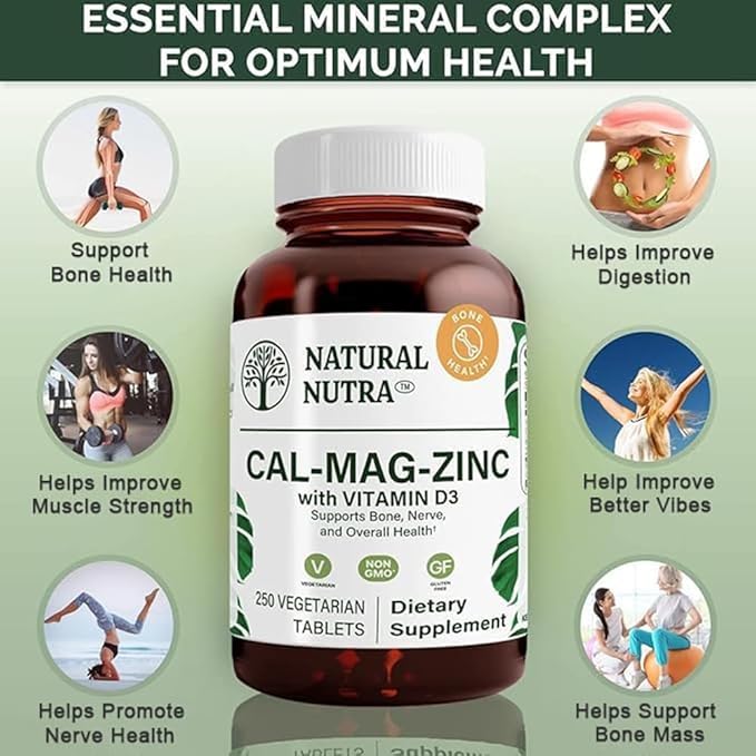 Natural Nutra Calcium Magnesium Zinc Supplement D3 for 250 Count 2)