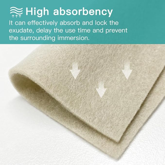 Dimora Upgrade Silver Calcium Alginate Wound Pads,4'' x 4'' Patches 5 Packs