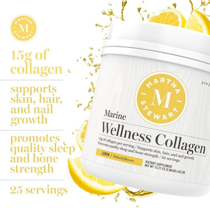 Martha Stewart Collagen Peptides Powder 15g Protein 25 Servings