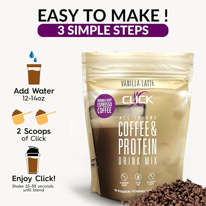 CLICK All-in-One Protein & Coffee Meal 10 Single (1.1 Ounce)