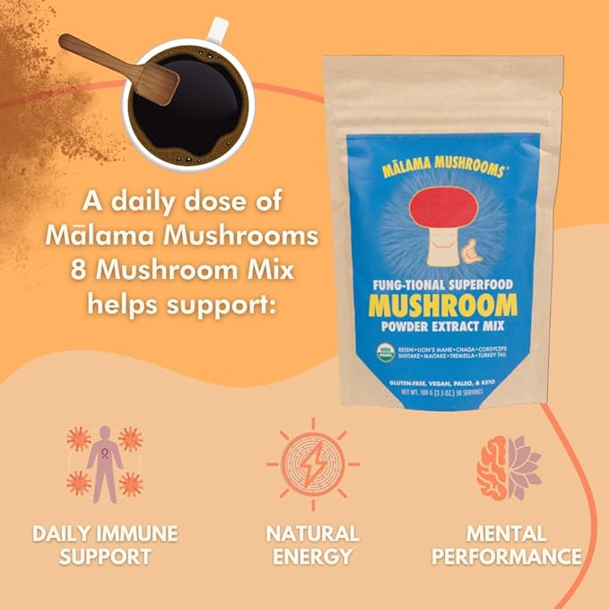 8-Mushroom Extract Powder by Malama, Organic