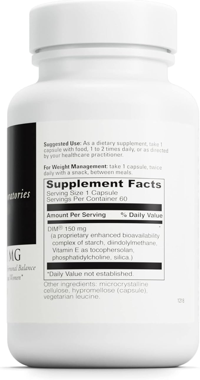 DAVINCI Labs DimPro 150 mg - Dietary Supplement to Support Hormonal Balance in Men & Women & Healthy Weight Management* - with Vitamin E and More - Vegetarian - Gluten-Free - 60 Capsules