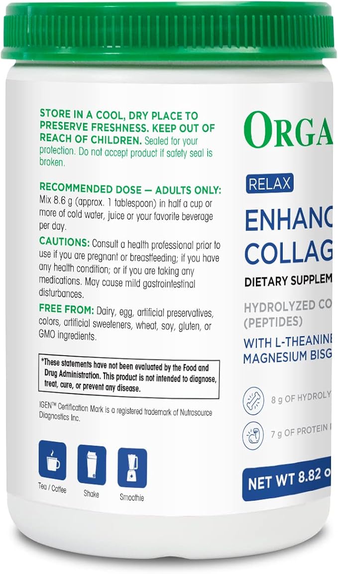 Organika Enhanced Collagen Relax Powder 250g