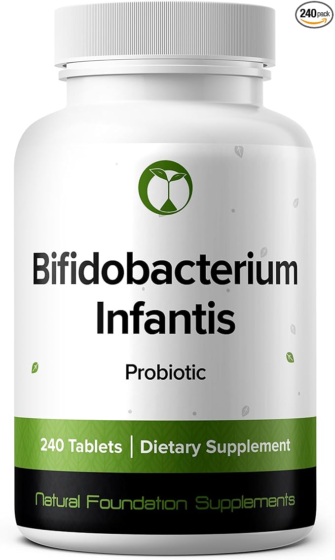 Bifidobacterium Infantis Probiotic Supplement 240 Tablets 3 Billion CFU Probiotics for Men & Women Supports Intestinal Digestive & Gut Health Made in The USA (240, Bifidobacterium Infantis)