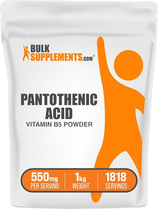 BulkSupplements.com Vitamin B5 Powder - as Calcium Pantothenate, B5 Vitamins - Gluten Free, 500mg of Vitamin B5 Pantothenic Acid per Serving, 1kg (2.2 lbs) (Pack of 1)