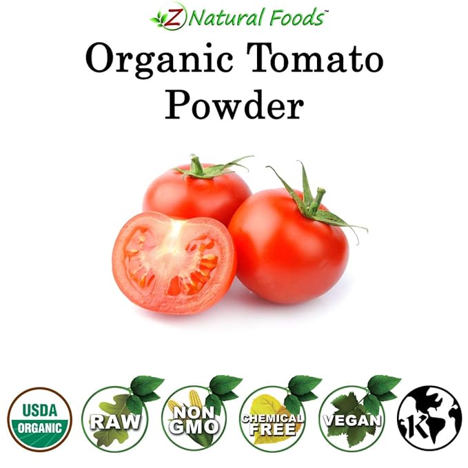 Z Natural Foods Organic Tomato Powder, Antioxidant-Rich Fruit Powder for a Healthy Cardiovascular System, Ideal for Smoothies, Cooking, Baking, and More, Non-GMO, Vegan, Gluten-Free, Kosher, 5 lbs.