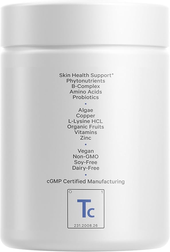 Codeage Teen Clearface Adolescent Face, Skin & Pimples, Vitamins A, C, D3, E, Pantothenic Acid, Niacin, Zinc Supplement Teenagers, Probiotics, L-Lysine, Omega-3, Oily Skin, Pores, Spots - 60 Capsules