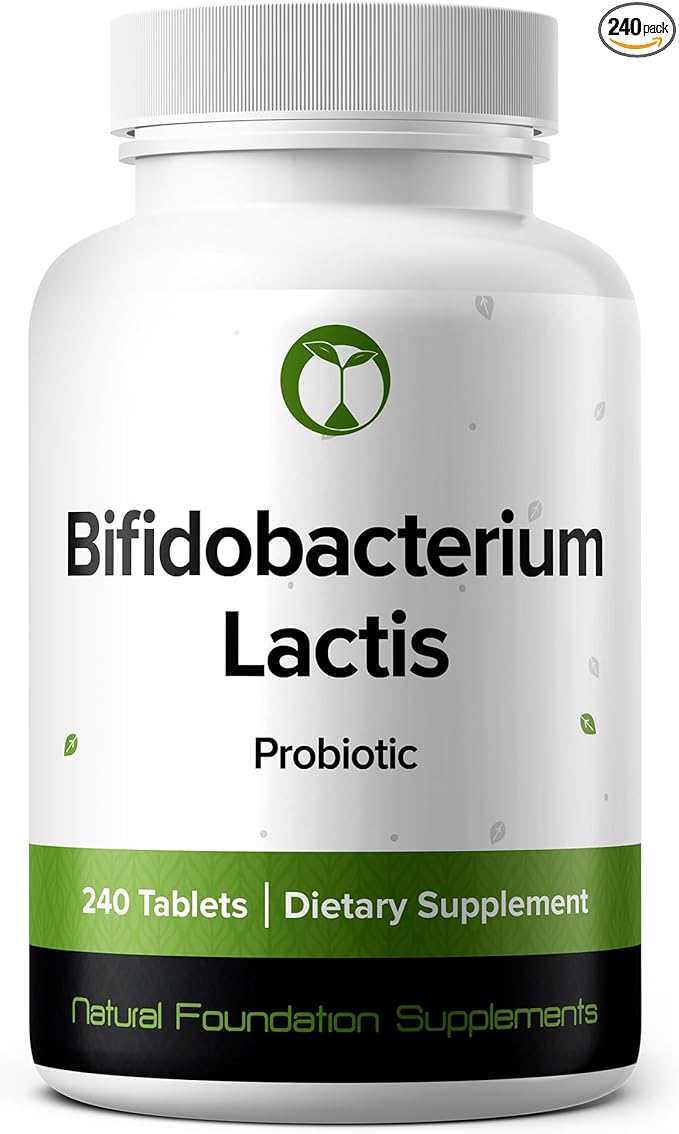 Bifidobacterium Lactis Probiotic Supplement 240 Tablets 3 Billion CFU Probiotics for Men & Women Supports Intestinal Digestive & Gut Health Made in The USA (240, Bifidobacterium Lactis)
