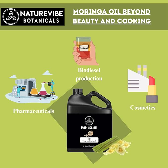 Naturevibe Botanicals Moringa Seed Oil 32 Ounces 100% Pure