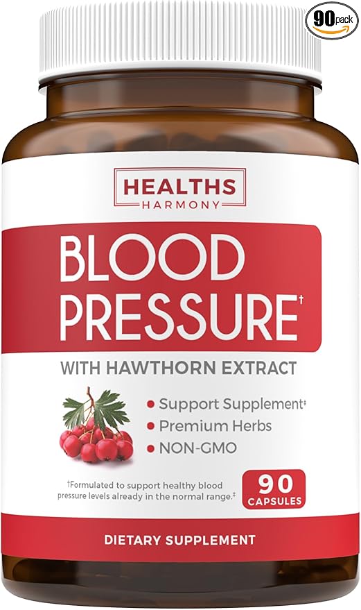 Blood Pressure Support Supplement (NON-GMO) Premium 90 Capsules
