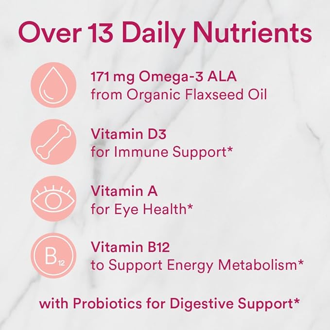 SmartyPants Organic Women's Multivitamin Gummies: Biotin, 3 (ALA), D3, C, B12, B6, B6, Vitamin 120 Count (30 Day