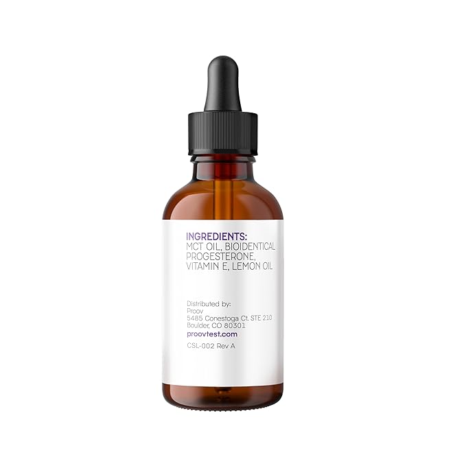 Proov Balancing Oil for Face and Body with 2500 mg bio-identical USP Natural Progesterone, MCT Oil and Vitamin E Oil (and Lemon Oil) l Dry Skin & Menopause Support for Women | 1 Fluid oz/30mL