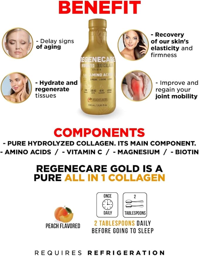REGENECARE HYDROLYZED Liquid Collagen for Women 20 Amino (630 ML 21.30 FL