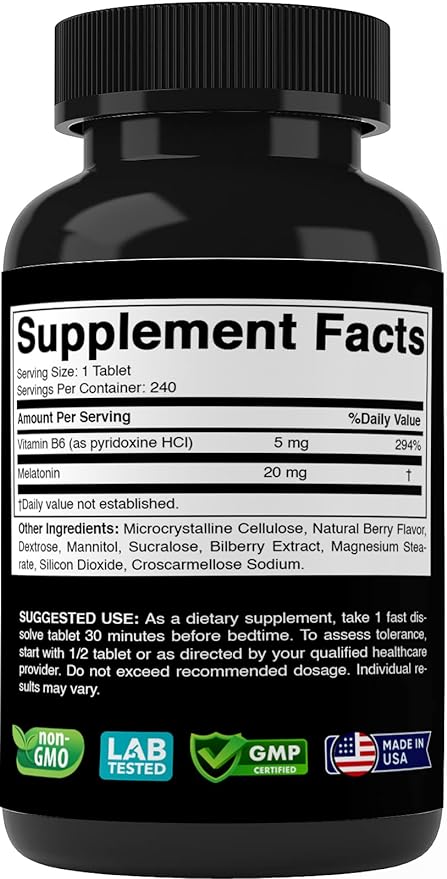 Melatonin 20mg - 240 Fast Dissolve