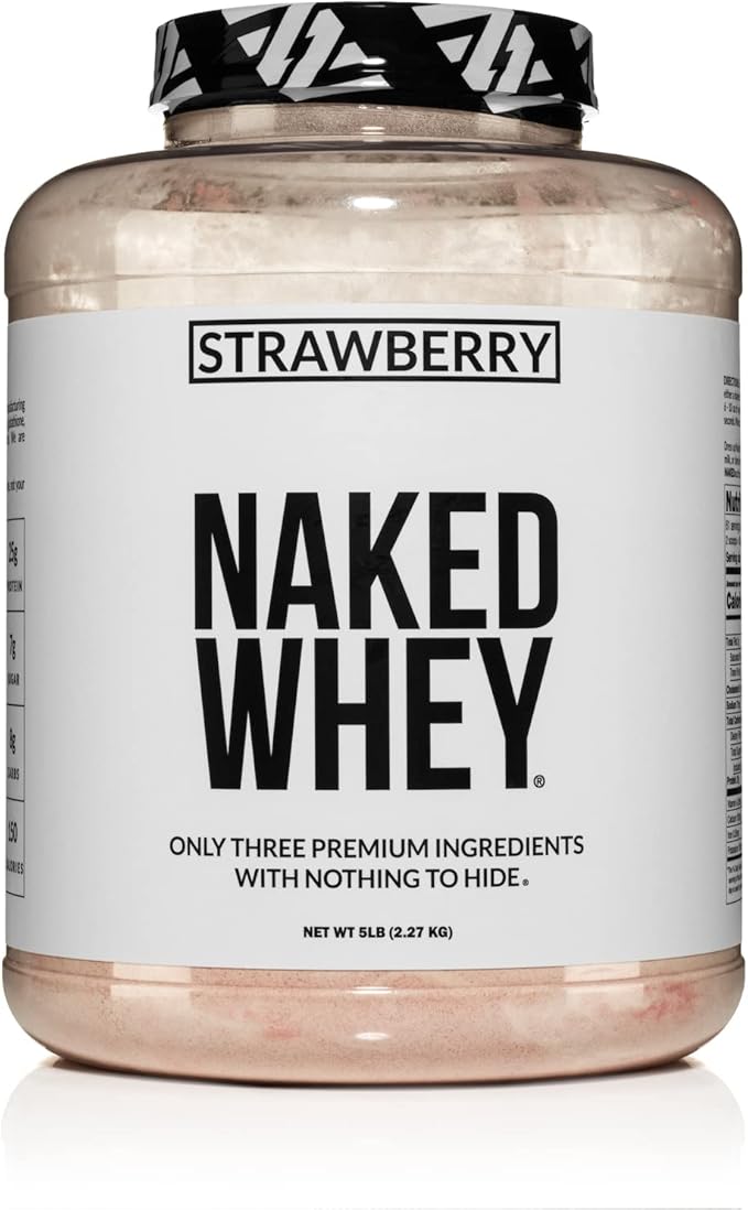 NAKED Strawberry Whey Protein 5lb Bulk, 61 Servings