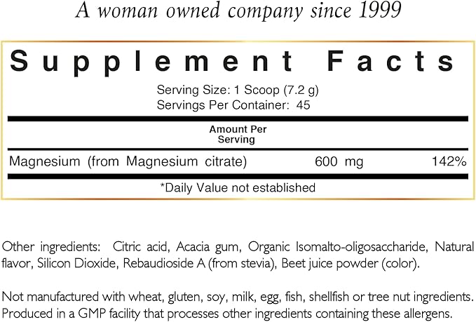 Coco March Pink Magnesium Powder - Promotes Sleep, Relaxation and Healthy Brain Function, Strawberry Flavor - Free from: Gluten, Dairy, GMOs, Soy, Vegan, Keto Friendly - 45 Day Supply