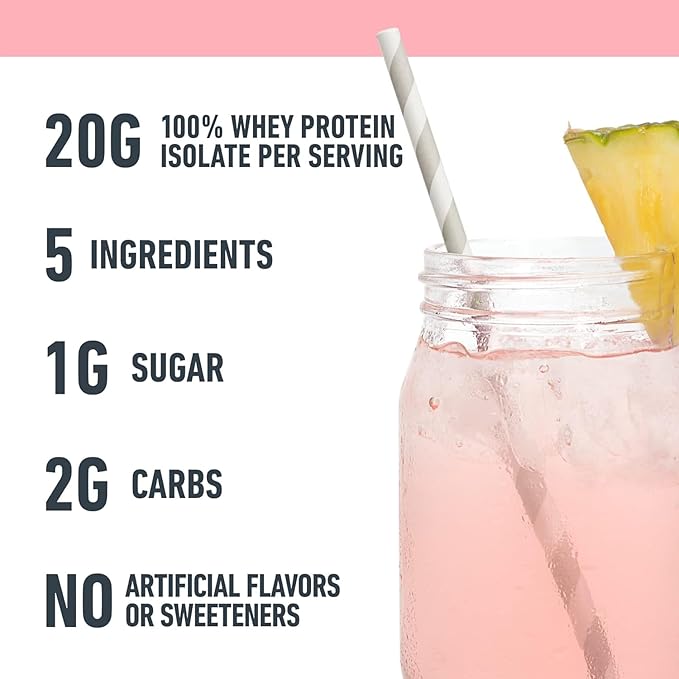Isopure Clear Whey Isolate Protein Powder Infusions, Lactose Free, Gluten Free, Naturally Flavored, Tropical Punch, 20g Protein Per Serving, 14.1 Oz, 16 Servings
