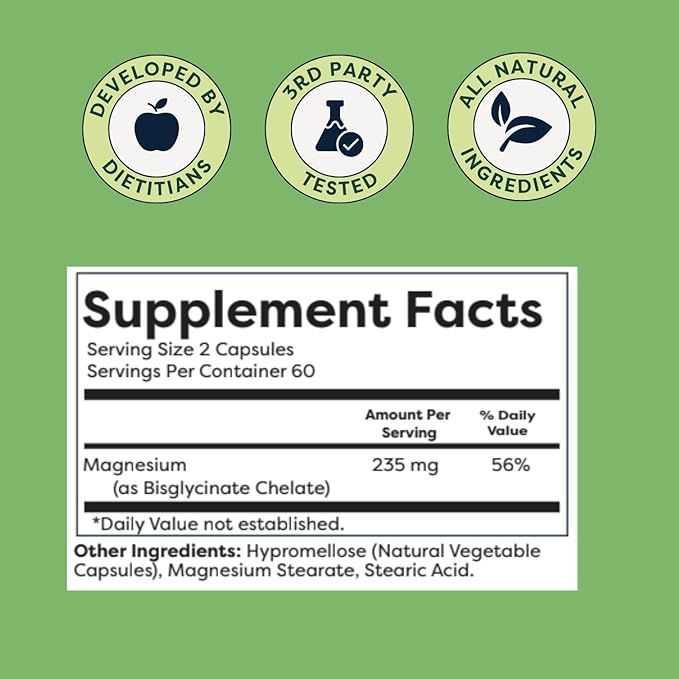 The Miracle Worker Magnesium Capsule Supplement: Reduce Stress and Improve Sleep Quality and Regularity While Easing Muscle Cramps, Capsules, 60 Servings, 120 ct
