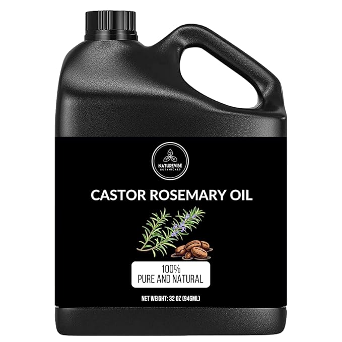 Naturevibe Botanicals Castor Rosemary Oil 32 Ounces 100% Pure