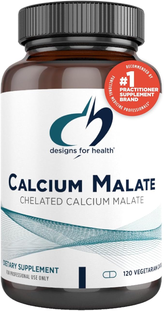 Designs for Health Calcium Malate 500mg Calcium (D3) Bone (120 Capsules)