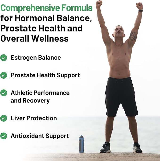 Premium DIM Supplement for Men | Estrogen Blocker & Aromatase Inhibitor | Diindolylmethane, Nettle Root Extract, Magnesium Glycinate & Sulforaphane | Hormone Balance & Liver Protection | 60 Capsules