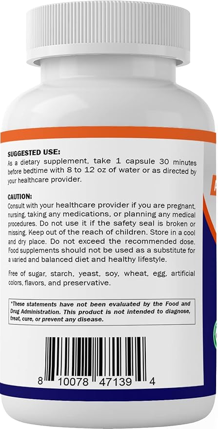 Vitamatic Advanced Sleep Aid with Melatonin 120 Vegetable B6, Magnesium, 5-HTP, GABA,