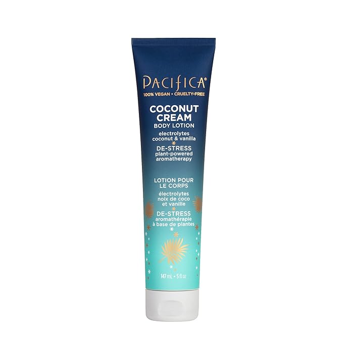 Pacifica Body Lotion – Coconut Cream Moisturizing Body Cream with Aloe, Vitamin E & Chamomile Coconut & Vanilla Scent - Skin Care Clean Vegan & Cruelty-Free Dermatologist Tested 5 fl oz