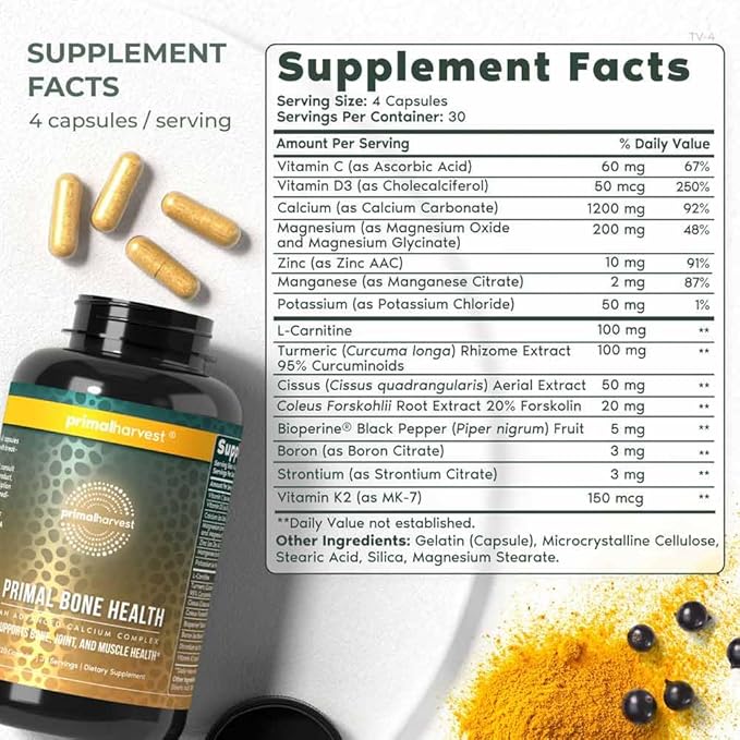 Primal Harvest Primal Bone Health Calcium (120 capsules)