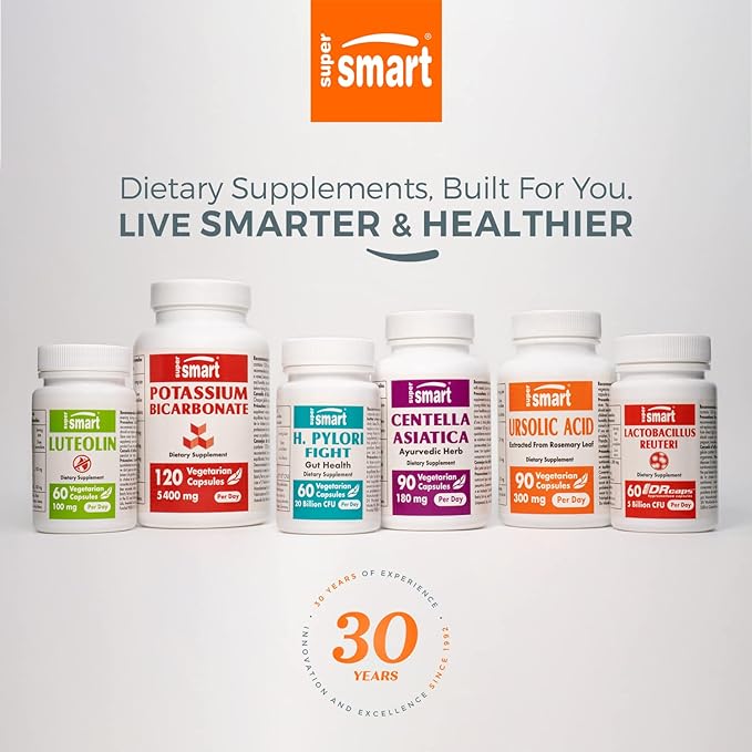 Supersmart - EDTA 1000mg per Day - Calcium Disodium EDTA Supplement | Non-GMO & Gluten Free - 180 Vegetarian Capsules