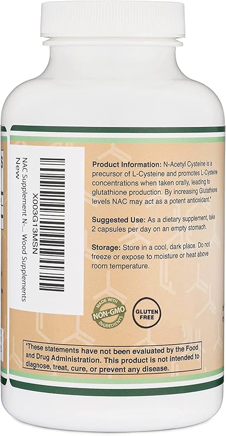 NAC Supplement N-Acetyl Cysteine (1,000mg Per 500mg Per 210 Capsules)