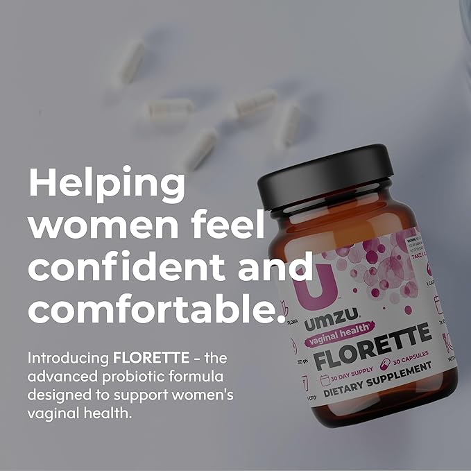 UMZU Florette Vaginal Probiotic Supplement 37B CFU (30 Day 30 Capsules)