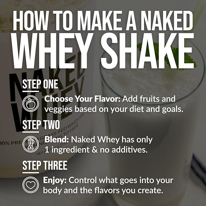 NAKED Whey 2LB 100% Grass Fed 1 Ingredient,
