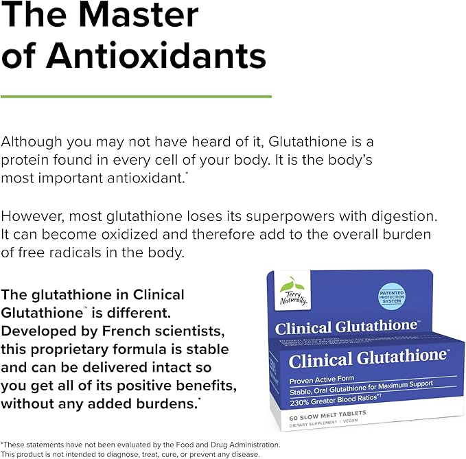Terry Naturally Clinical Glutathione 60 Slow 300 mg 30 Servings