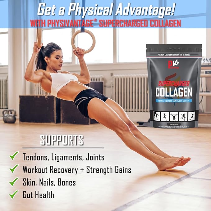 PhysiVantage Supercharged Collagen Powder with Vitamin 16oz (Lemon