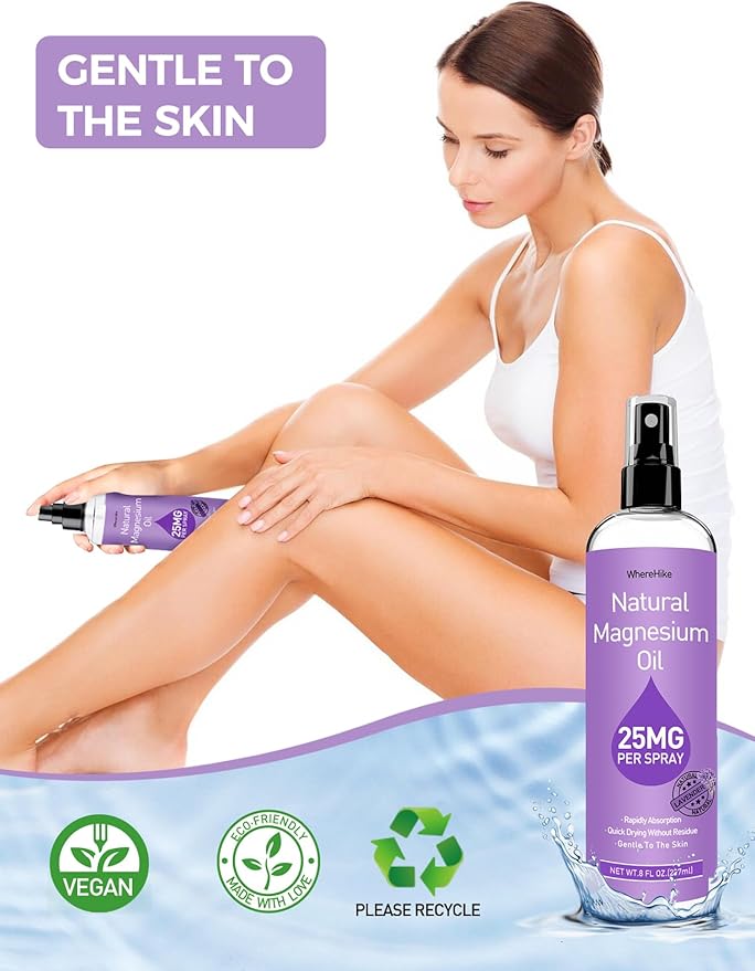 Pure Magnesium Oil Spray for Feet,Ideal Gift for Sleep & Muscle Relaxation,Better Sleep,Rapid Absorption,Quick Drying Without Residue-Lavender