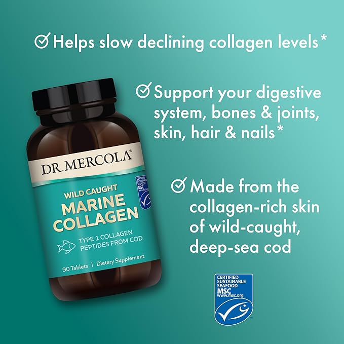 Dr. Mercola Wild Caught Marine Collagen, 30 Servings (90 Tablets),