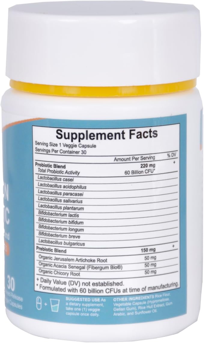 60 Billion Probiotic Supplement 30 Vegetable