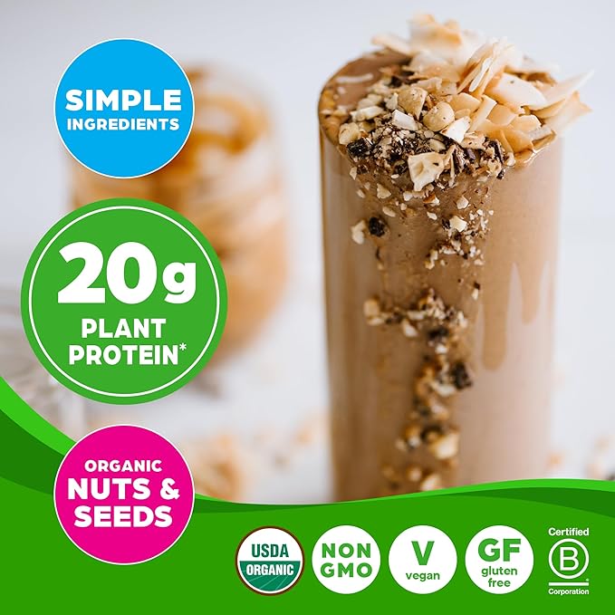 Orgain Organic Simple Vegan Protein Powder, Peanut Butter - 20g Plant Based Protein, With less Ingredients, No Artificial Sweeteners, Gluten Free, No Lactose Ingredients, 1.25 lb (Packaging May Vary)