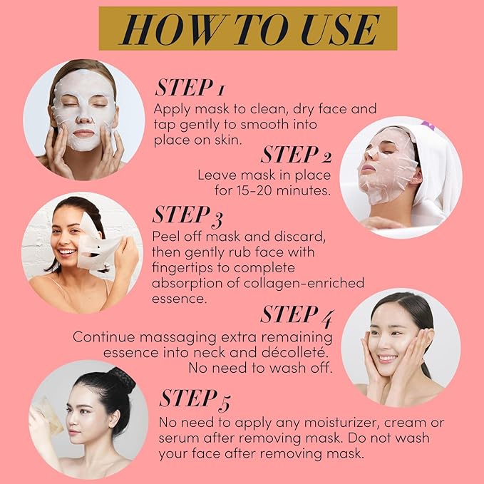 TAUT Liquid Collagen Drink & Face Mask 13,000mg Collagen 5 Masks 15 Bottles (30 Day