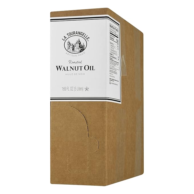 La Tourangelle, Roasted Walnut Oil, Plant-Based Source of Omega-3 Fatty Acid, Cooking, Baking, & Beauty, 169 fl oz