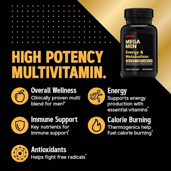 GNC Mega Men Energy & Metabolism Multivitamin 180 Count